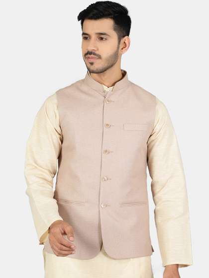 Wintage Solid Woven Nehru Jackets