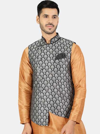 Wintage Men Printed Woven Nehru Jacket