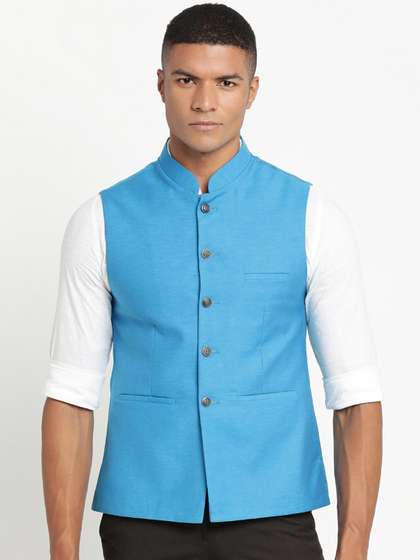 Turtle Men Solid Nehru Jacket