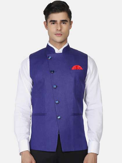 TAHVO Men Solid Nehru Jackets