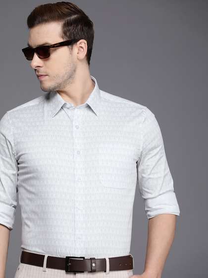 Louis Philippe Pure Cotton Slim Fit Opaque Printed Formal Shirt
