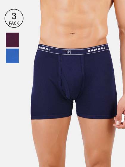 Ramraj Men Pack of
                          3 Assorted Cotton Vintrack Trunks