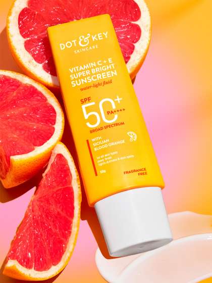 DOT & KEY Vitamin C + E Sunscreen SPF 50 PA+++ For Glowing Skin, 100% No White Cast - 50g
