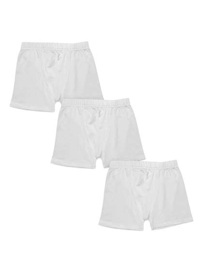 KiddoPanti Boys White
                    Pack of 3 Solid Boxers