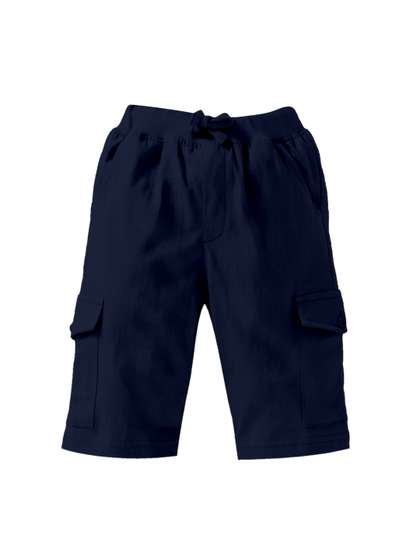 KiddoPanti Boys Navy
                      Blue Cotton Shorts
