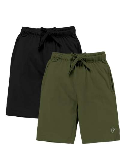 KiddoPanti Boys Pack
                      Of 2 Cotton Shorts