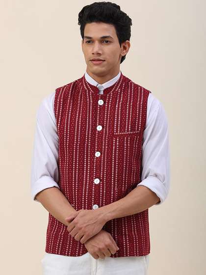 Fabindia Men Cotton Nehru Jackets