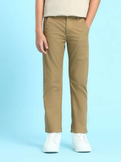 U.S. Polo Assn. Kids
                      Boys Khaki Solid Trousers