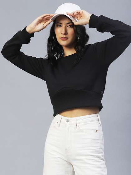 Price History of Rigo Women Solid Crop Sweatshirt (XL) by Myntra