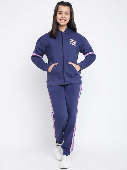 Lil Tomatoes Girls Typography Printed Tracksuits