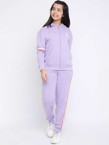 Lil Tomatoes Girls Typography Printed Tracksuit