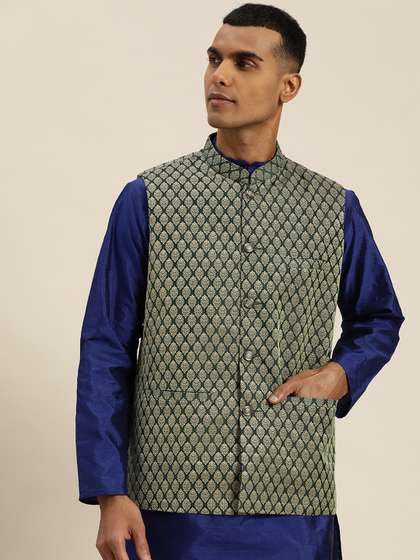 SOJANYA Silk Blend Nehru Jacket