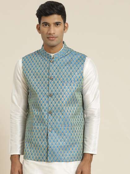 SOJANYA Men Woven
                        Design Jacquard Nehru Jacket
