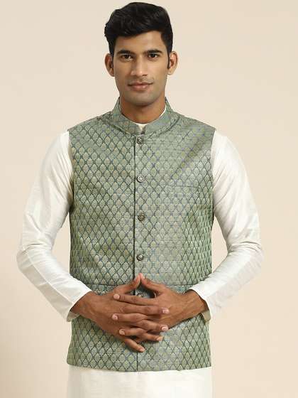 SOJANYA Woven Design Nehru Jacket