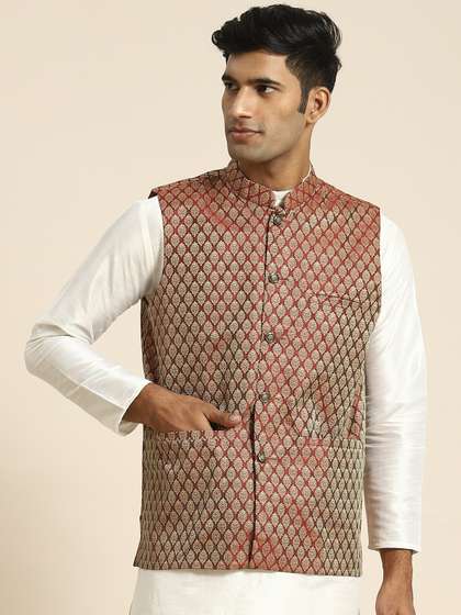 SOJANYA Men Woven Design Nehru Jacket