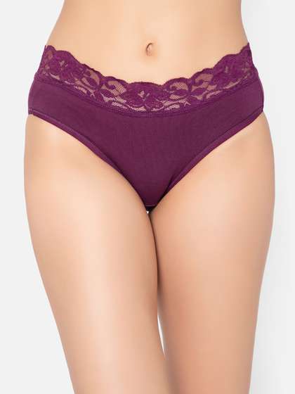 Clovia Women Purple
                        Self Design Hipster Briefs