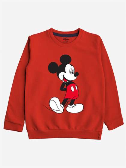 Minicult Kids Red Mickey
                    Mouse Printed Sweatshirt