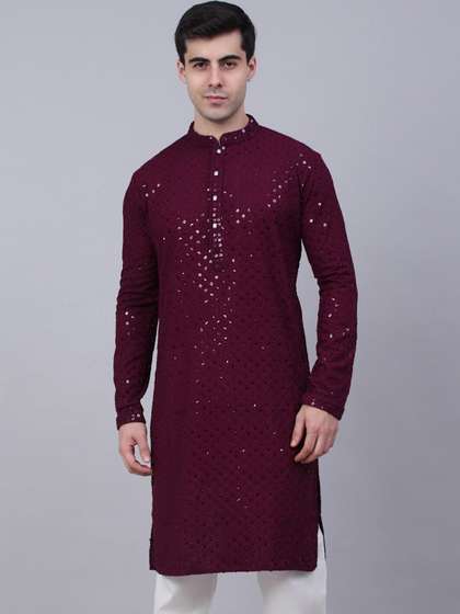 Jompers Men Ethnic Motifs Cotton Kurta
