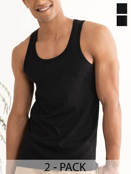 DAMENSCH Men Black
                        Pack of 2 NEO-Cotton Anti Bacterial & Anti
                        Microbial Innerwear Vests