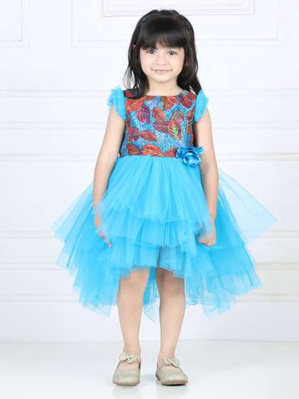 Toy Balloon Turquoise
                    Blue Floral Net Dress