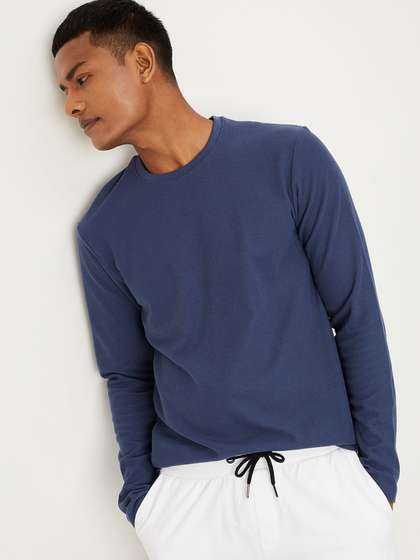 max Men Blue Cotton
                        Lounge Tshirts