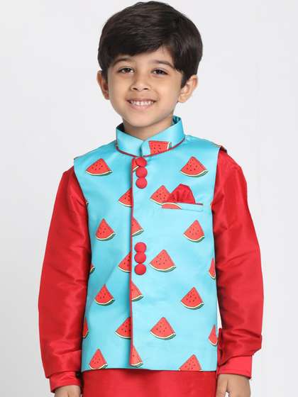 JBN Creation Boys Printed Nehru Jacket