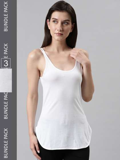 DIXCY SCOTT Slimz
                        Pack Of 3 Women Solid Scoop Neck Cotton Rib
                        Camisoles