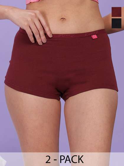Dollar Missy Pack of
                        2 Solid Inner Elasticated Boy Shorts Panty
                        MMBB-141S-R3-OE2-PO2