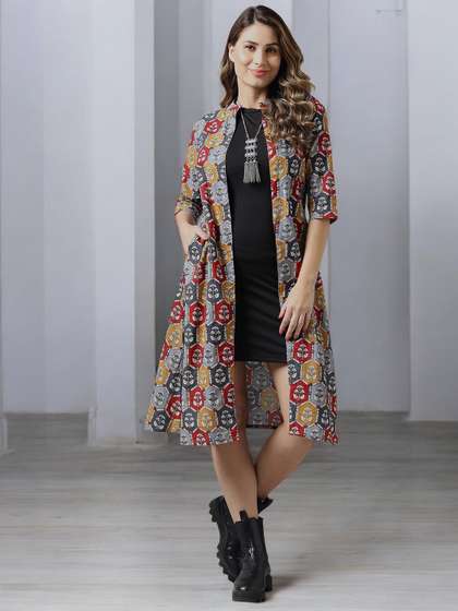 Azira Women Printed
                        Cotton Longline Shrug