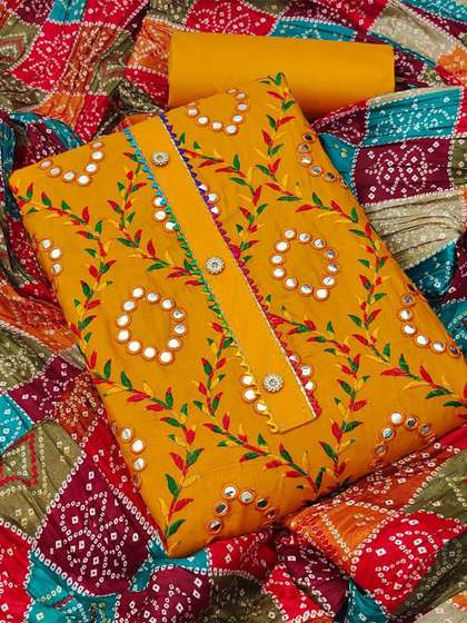 KALINI Embroidered Unstitched Dress Material