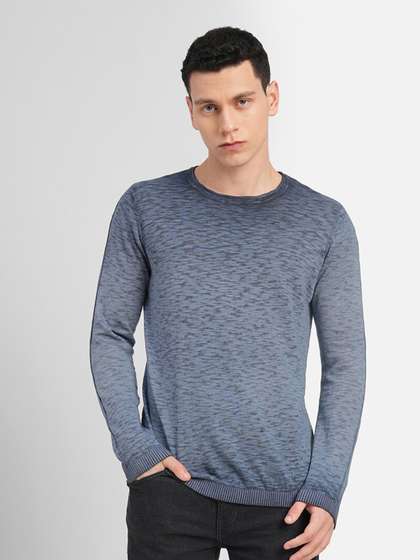 Jack & Jones
                          Men Blue & Grey Cotton Printed Pullover