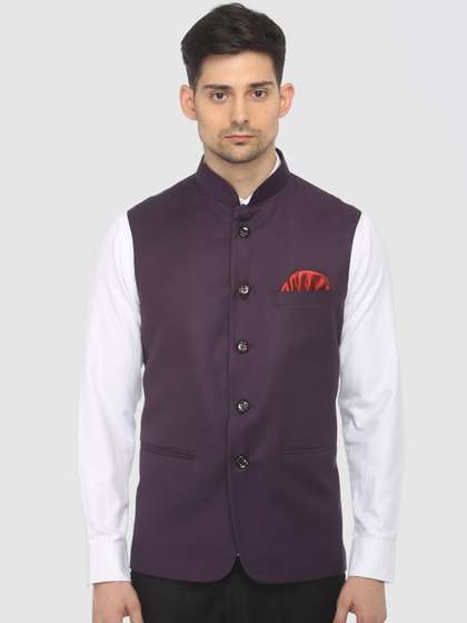 FAVOROSKI Woven Slim-Fit Nehru Jacket