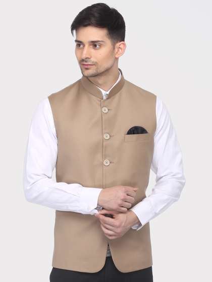 FAVOROSKI Woven Slim-Fit Nehru Jacket