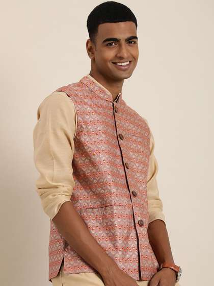 Taavi Festive Cotton Nehru Jacket