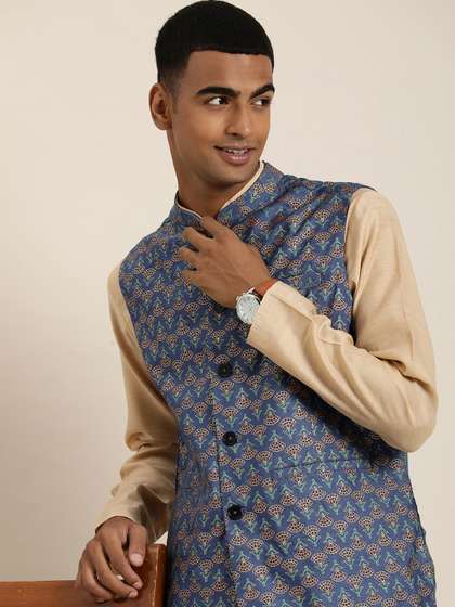 Taavi Festive Cotton Nehru Jacket