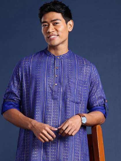 Taavi Men Printed Regular Pure Cotton Taavi Festive Kurta With Trousers