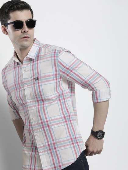 The Indian Garage Co
                        Men Tartan Checked Cotton Casual Shirt