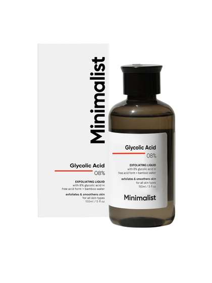 Minimalist 8%
                        Glycolic Acid Toner For Glowing Skin For Body,
                        Face, & Scalp