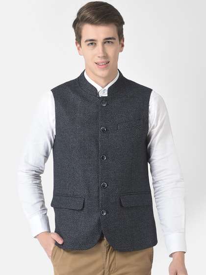 Crimsoune Club Men Textured Nehru Jacket