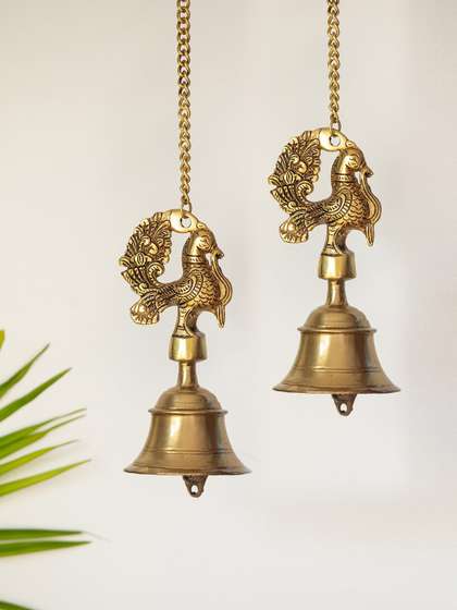 ExclusiveLane Brass 2 Piece Navratri Pooja Bell