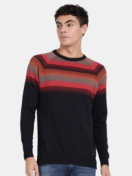 t-base Men Striped
                        Cotton Pullover