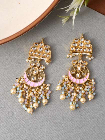 Price History of DASTOOR Gold-Plated Chandbali Earrings from
