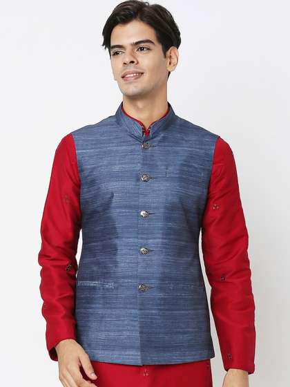 Ethnicity Men Woven Nehru Jacket