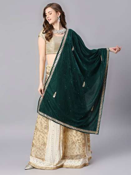 Dupatta Bazaar Embroidered Dupatta with Gotta Patti
