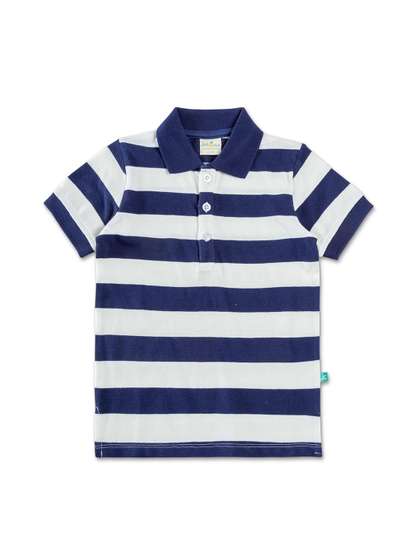 JusCubs Boys Striped Polo Collar T-shirt