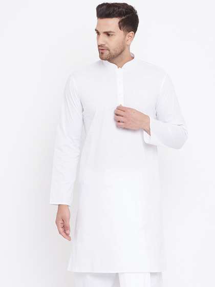VASTRAMAY Men Cotton Solid Kurta