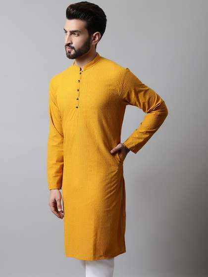 Jompers Men Ethnic Motifs Cotton Kurta