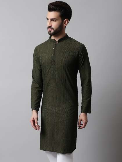 Jompers Men Ethnic Motifs Thread Work Cotton Kurta