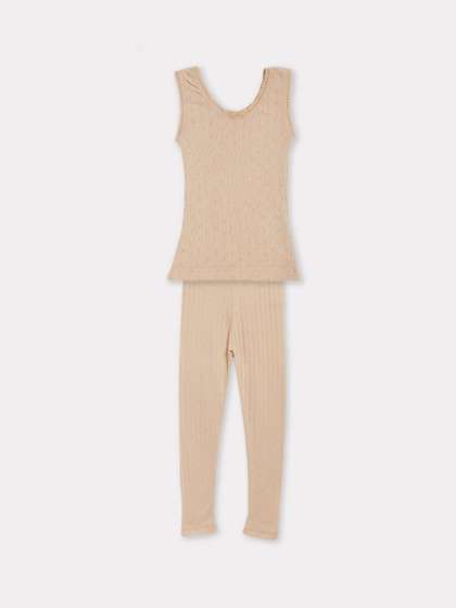 Kanvin Girls Sleeveless
                    Thermal Set