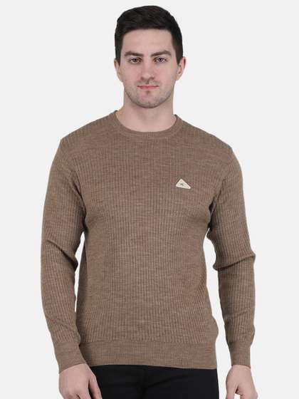 Monte Carlo Men Plus Size Wool Round Neck Pullover